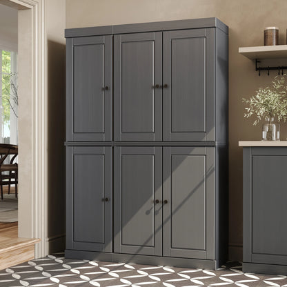 Palace Imports 100% Solid Wood 48.5" China Pantry Cabinet with Solid or Clear Glass Doors and Adjustable Shelves - 48.5" x 71.5"