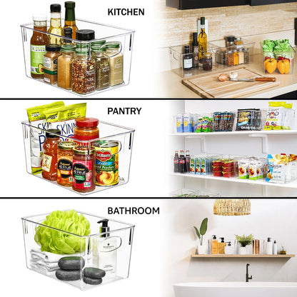 Sorbus Plastic Storage Bins Clear Pantry Organizer Box Bin Containers