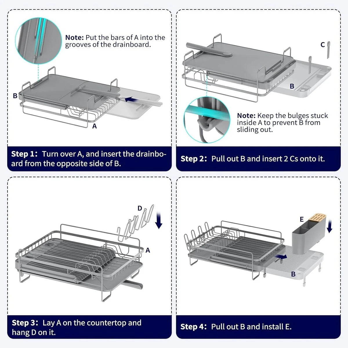 26.7'' Kitsure Large Dish Drying Rack - Extendable Dish Rack