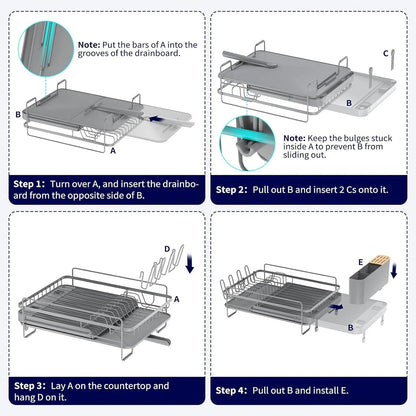 26.7'' Kitsure Large Dish Drying Rack - Extendable Dish Rack