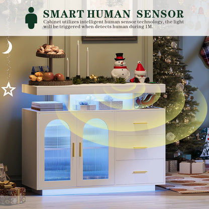 39''Wide Sideboard With LED Light - N/A