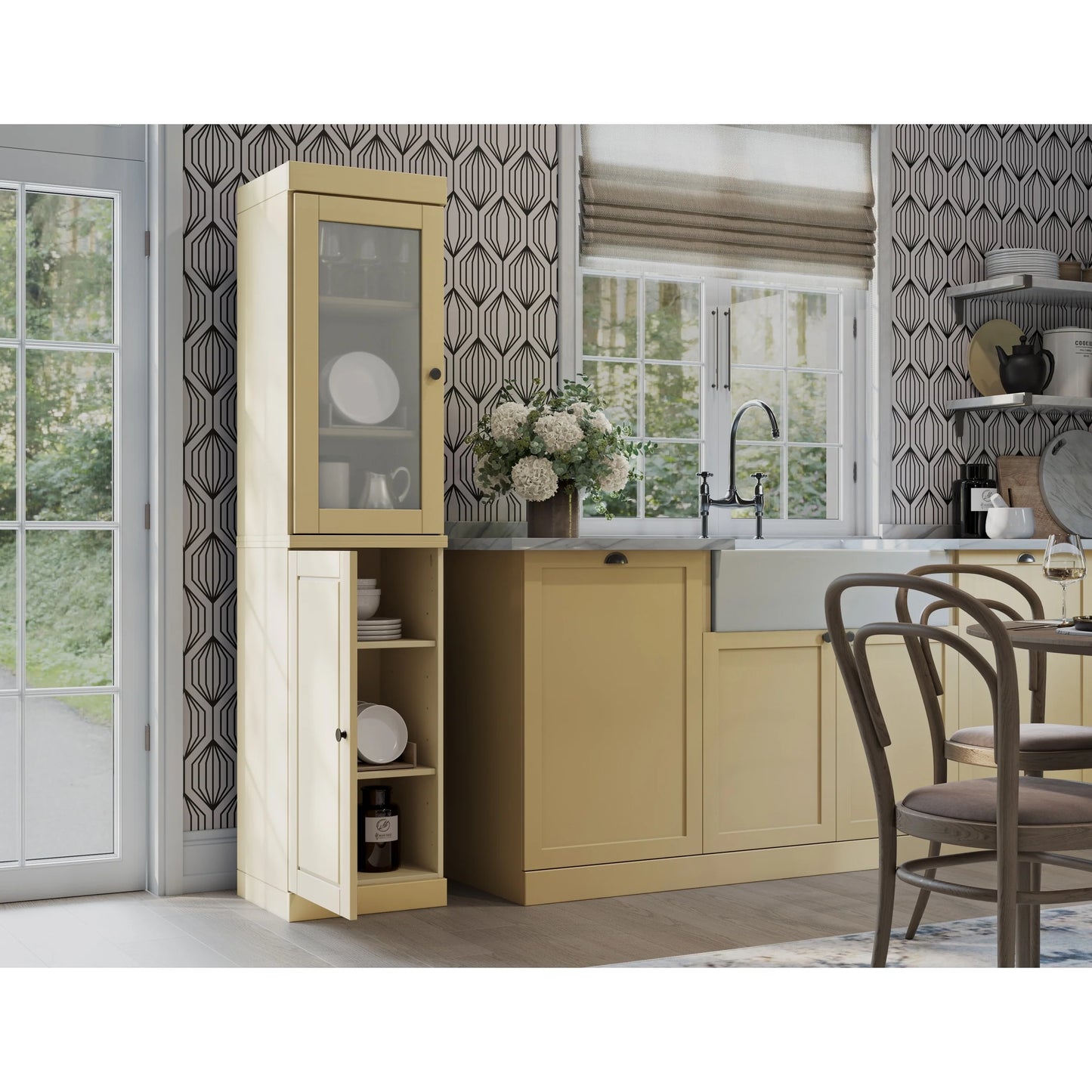 100% Solid Wood 16.5" Kitchen Pantry Cabinet with Doors by Palace Imports
