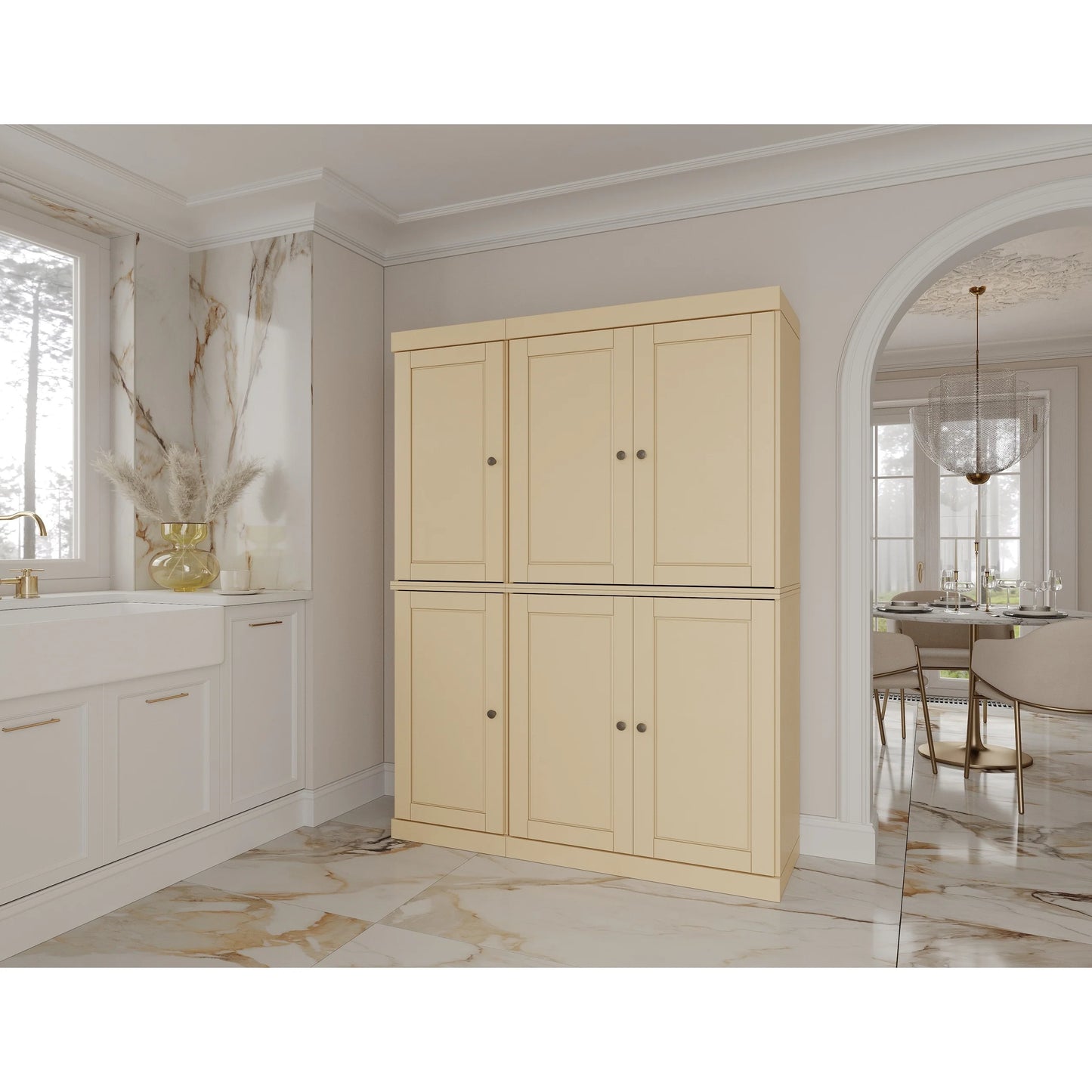 Palace Imports 100% Solid Wood 48.5" China Pantry Cabinet with Solid or Clear Glass Doors and Adjustable Shelves - 48.5" x 71.5"