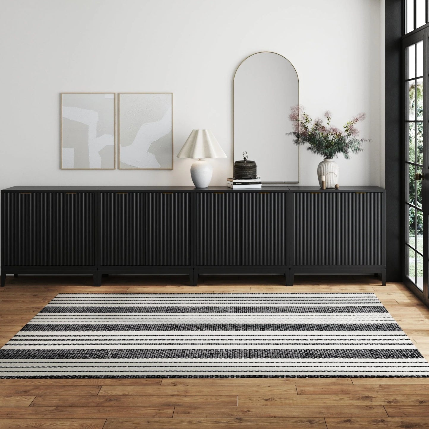Jasper Modern Sideboard, Kitchen Storage Cabinet with Fluted Doors
