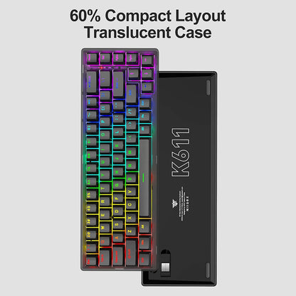 NPET K10 Wired Gaming Keyboard, LED Backlit, Spill-Resistant Design, Multimedia Keys, Quiet Silent USB Membrane Keyboard for Desktop, Computer, PC (Black)