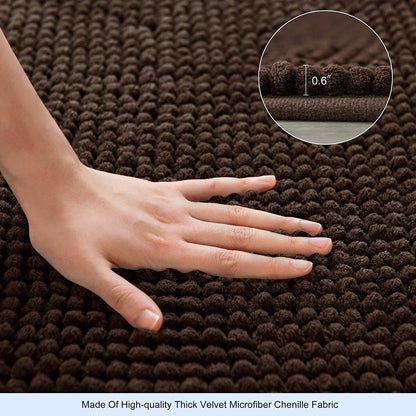 Subrtex Luxury Chenille Bath Rugs Soft Bathroom Mats