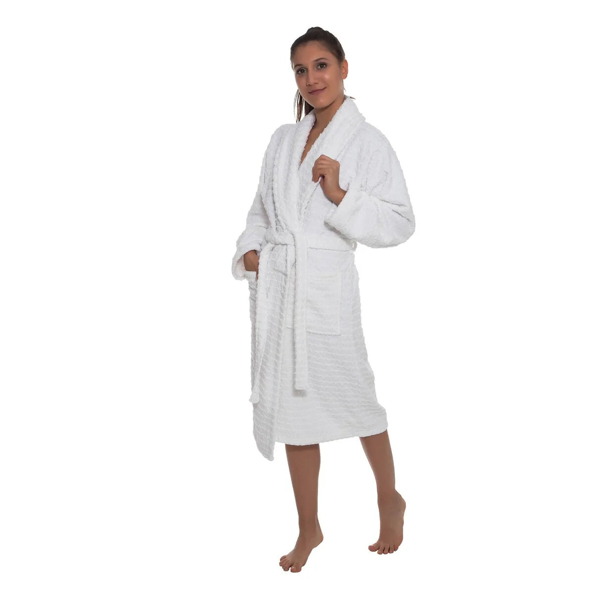 Ozan Premium Home Azure Bathrobes Collection 100% Turkish Cotton Unisex Terry Cloth Bathrobe