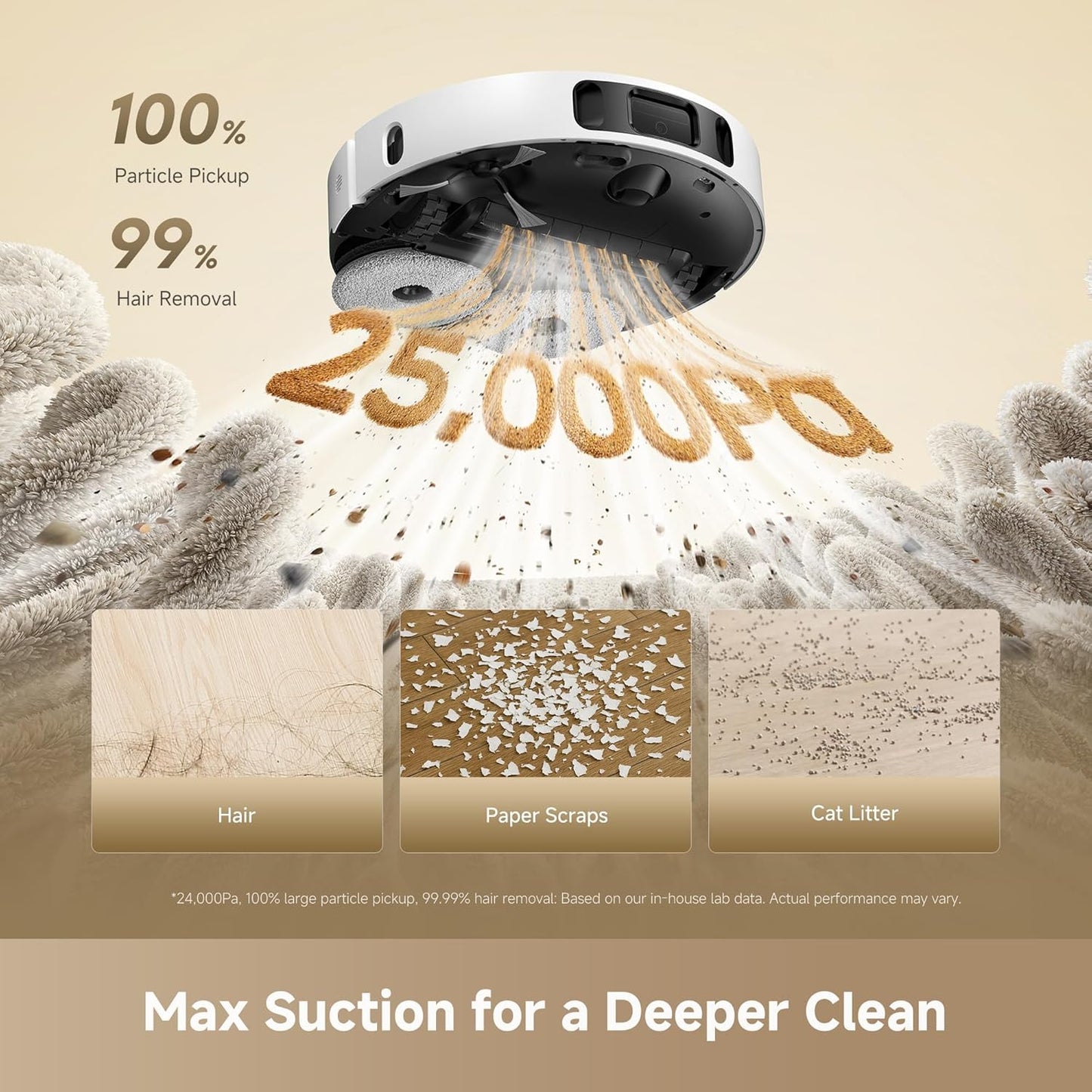 Ultra Gen 2 Robot Vacuum and Mop with 25,000Pa Suction, Extendable Side Brush and Mop