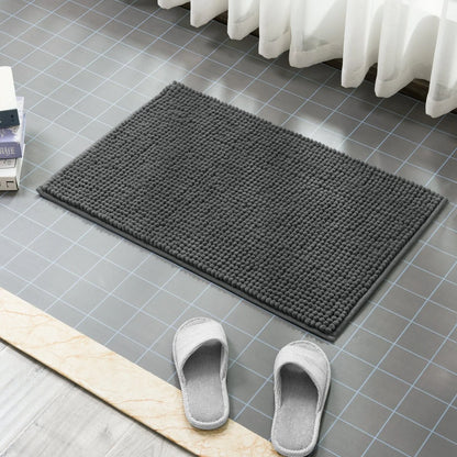 Subrtex Luxury Chenille Bath Rugs Soft Bathroom Mats