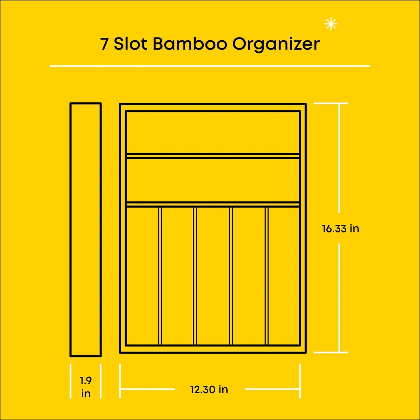 JoyJolt 7 Compartment Bamboo Drawer Organizer