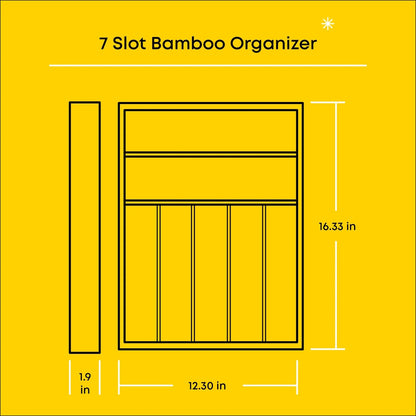 JoyJolt 7 Compartment Bamboo Drawer Organizer