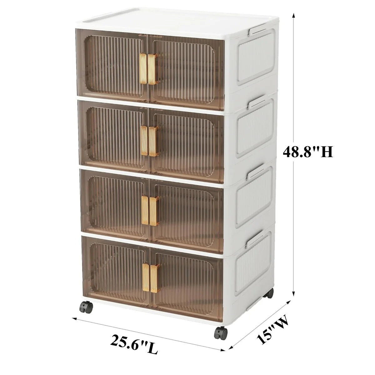 Stackable Closet Organizer Collapsible Storage Bins with Lids Organizer with Wheels for Home, Kitchen, Office