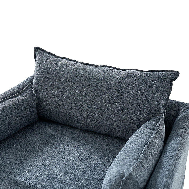 Miles Slipcovered Armchair with Large Ottoman