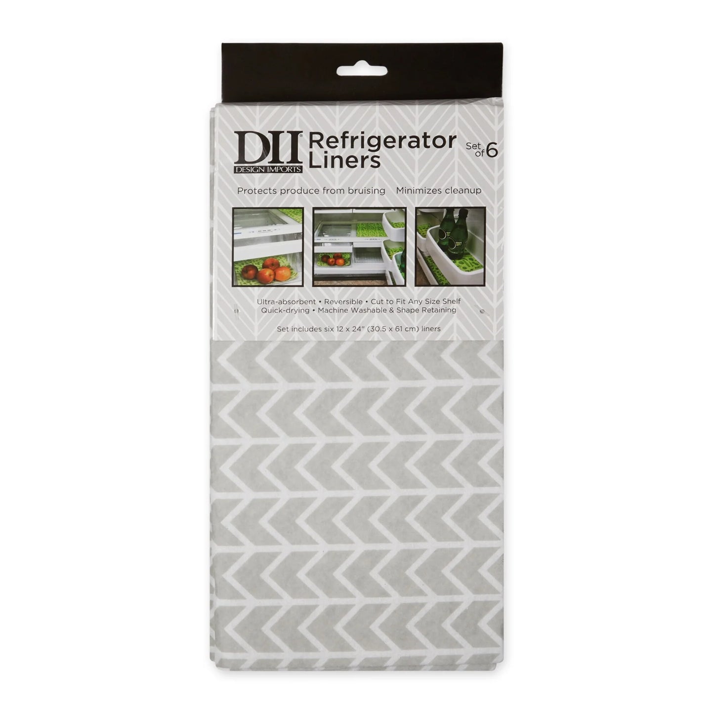 DII Nautical Blue Market Print Fridge Liner (Set of 6)