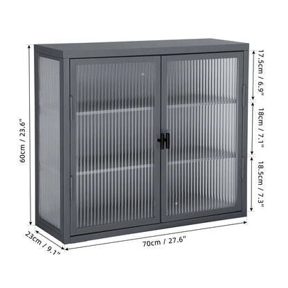 Retro Style Glass Door Wall Cabinet