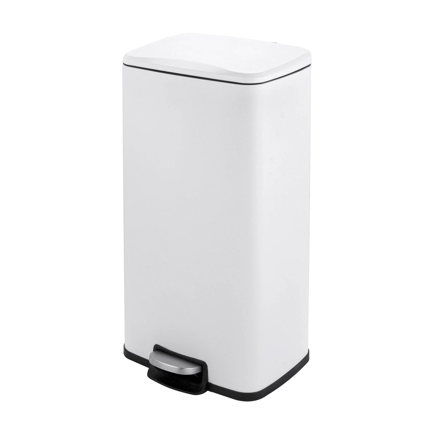 Innovaze 8 Gal./30 Liter Rectangular Matt White step-on Trash Can for kitchen