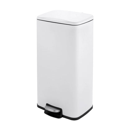 Innovaze 8 Gal./30 Liter Rectangular Matt White step-on Trash Can for kitchen