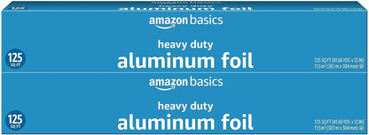 Amazon Basics Heavy Duty Aluminum Foil for Cooking, Grilling, Food Storage, Roasting, 125 Sq Ft (Pack of 1)