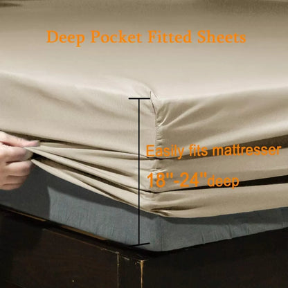 Super Soft 1800 Thread Count Luxury Egyptian Wrinkle Hypoallergenic 6 pcs Bed Sheet Set