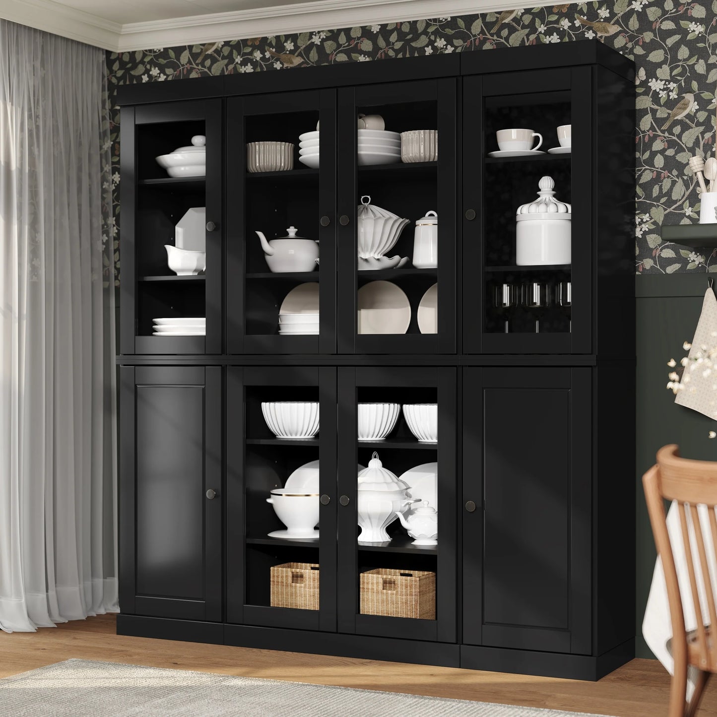 100% Solid Wood 65" Kitchen China Pantry Buffet by Palace Imports - 65" x 71.5"