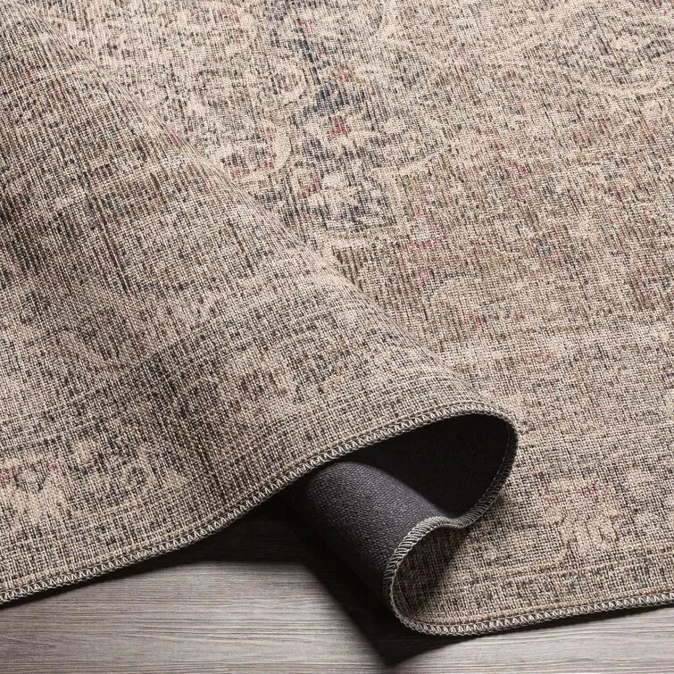 Bria Machine Washable Oriental Dusty Sage/Olive Area Rug