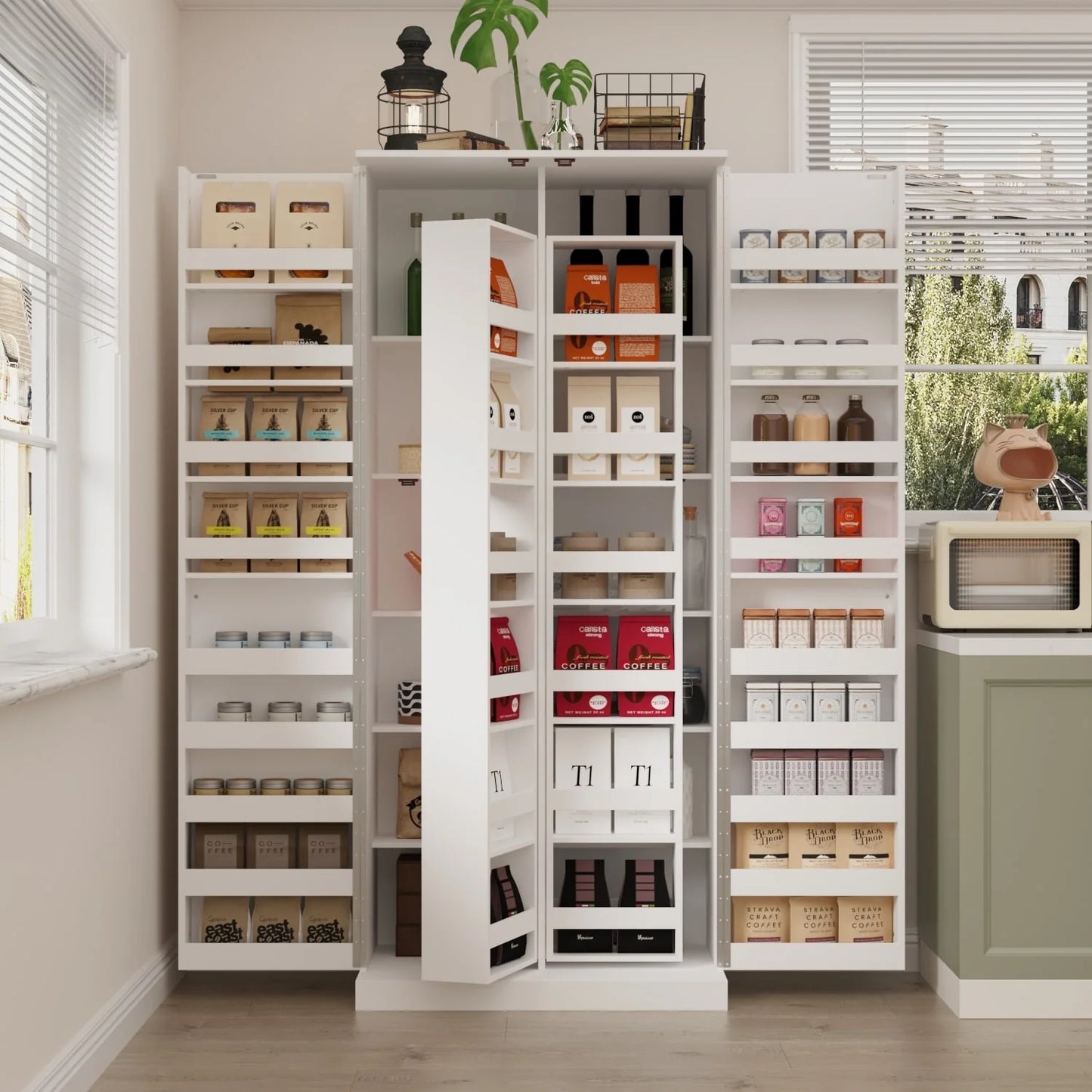 Versatile Kitchen Organizer: Compact 31.5" Cabinet with Smart Storage