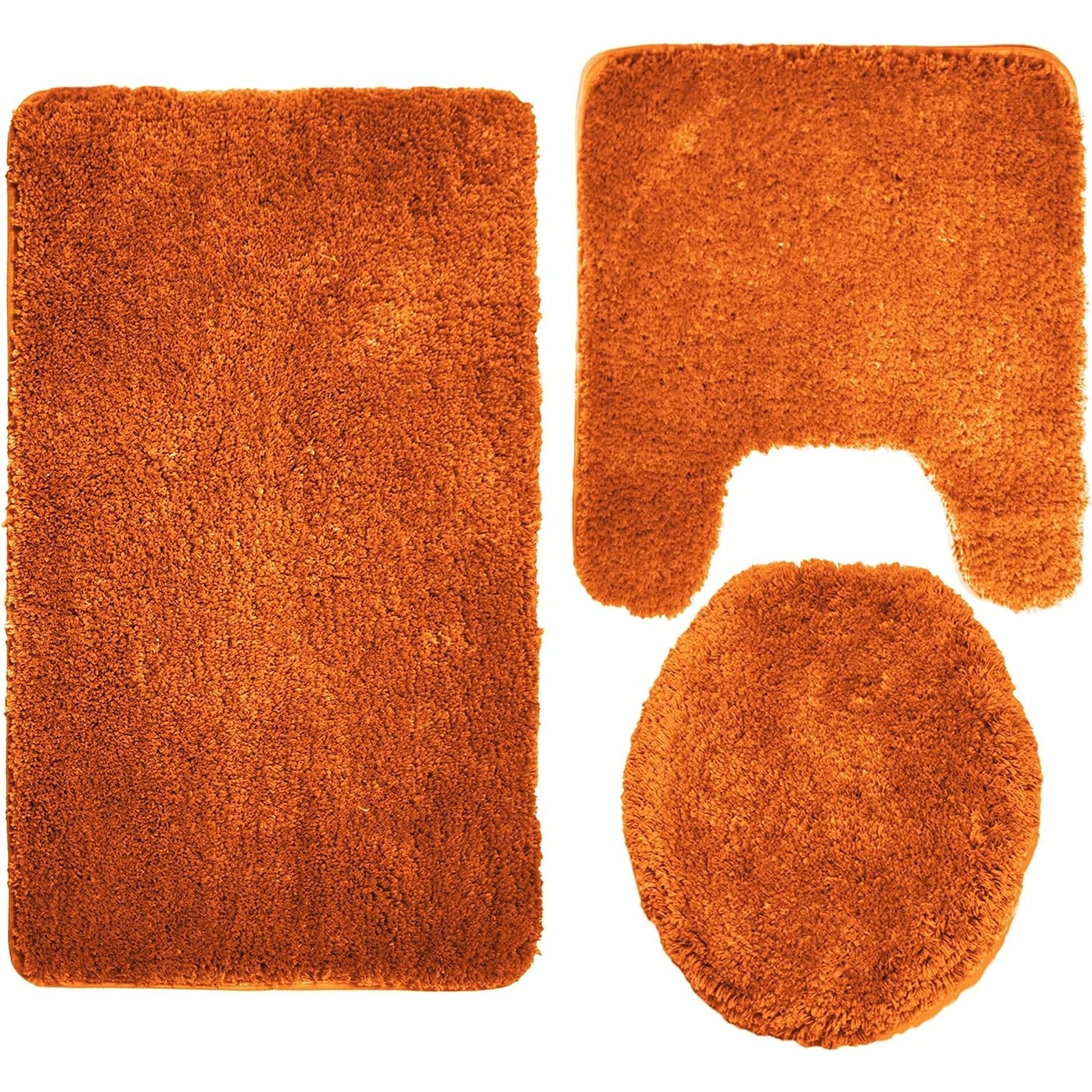 Queen Mary 3 Piece Bathroom Rug Set, Luxury Soft Plush Bath Mat, Contour Rug, Lid Cover, Non-Slip