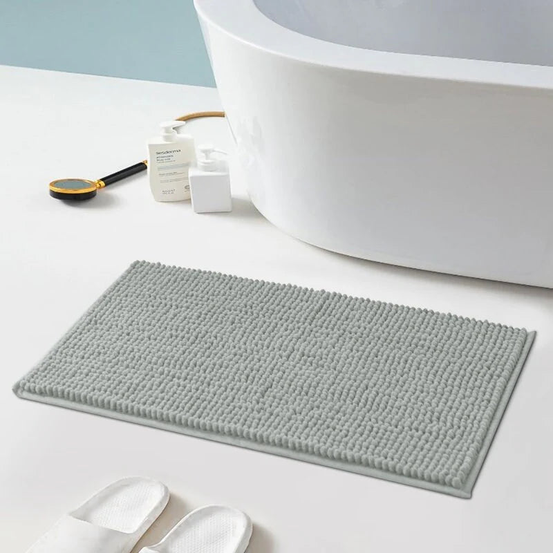 Subrtex Luxury Chenille Bath Rugs Soft Bathroom Mats