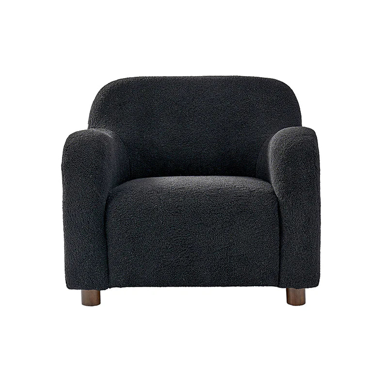Heinrich 35" Wide Boucle Upholstered Armchair  with Solid Wood Legs