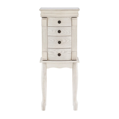 Jewelry Armoire with Storage Drawers - 35.25" - Cream