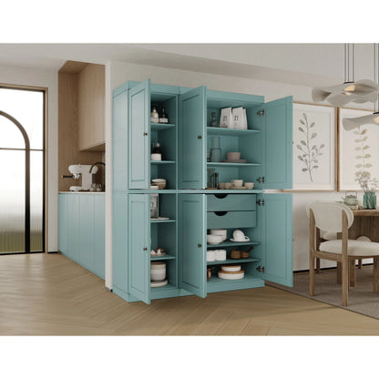 Palace Imports 100% Solid Wood China Pantry with Glass or Solid Wood Doors and 2-Drawers - 48.5" x 71.5"