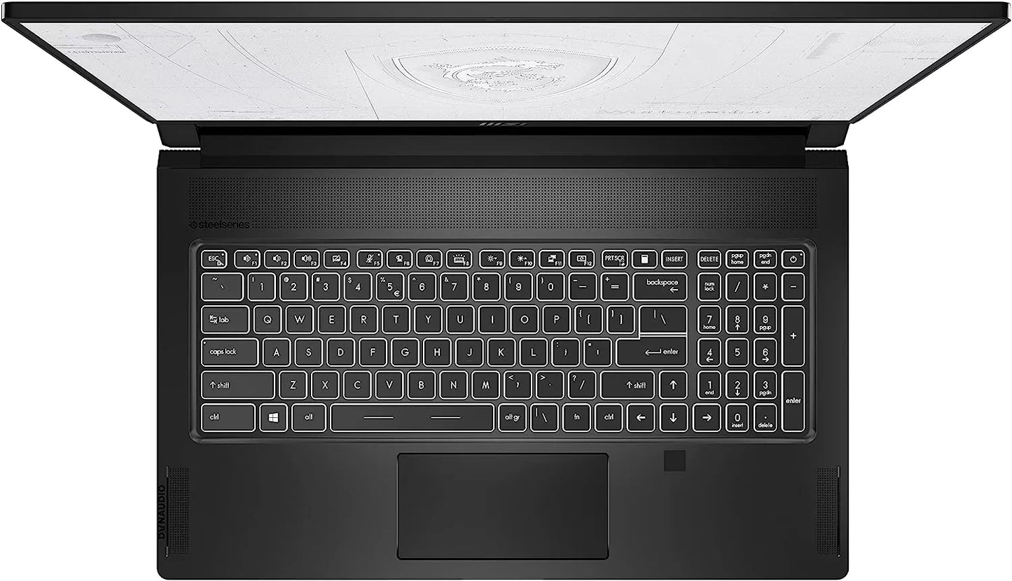MSI WS76 Workstation Laptop: 17.3" 144Hz FHD 1080p, Intel Core i9-11900H, NVIDIA Quadro RTX A5000, 64GB, 1TB SSD, Thunderbolt 4, WiFi 6E, TPM2.0 Fingerprint, Win10 PRO, Black (11UM-468)