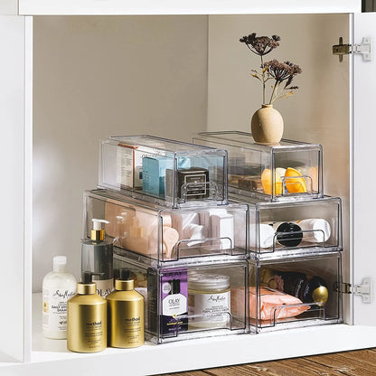 Sorbus Fridge Drawers - Clear Stackable Pull Out Refrigerator Organizer Bins 2 Pack, Medium