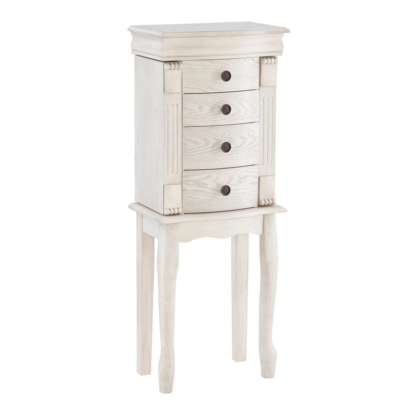 Jewelry Armoire with Storage Drawers - 35.25" - Cream