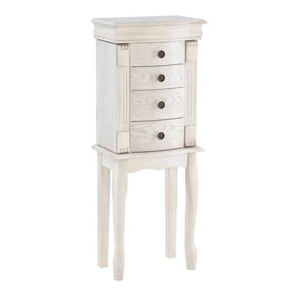 Jewelry Armoire with Storage Drawers - 35.25" - Cream