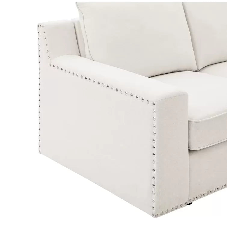 Makah 166" Wide Microfiber/Microsuede Left Hand Facing Modular Corner Sectional with Ottoman