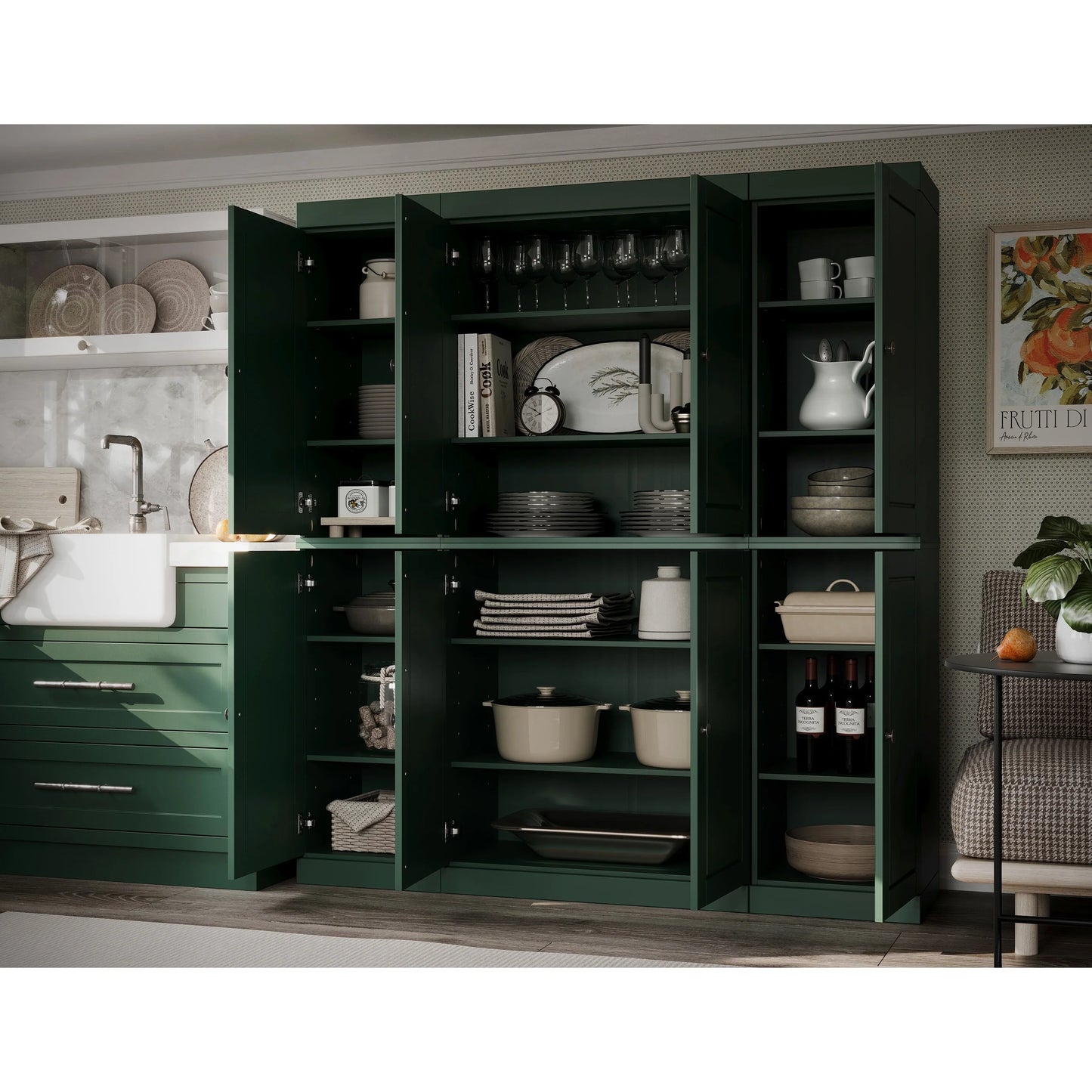 100% Solid Wood 65" Kitchen China Pantry Buffet by Palace Imports - 65" x 71.5"