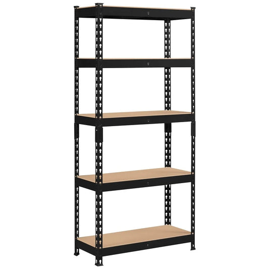 Yaheetech 5 Tiers Boltless Storage Shelf 330lb Capacity for Each Tier,Metal Frame MDF Wood Boards