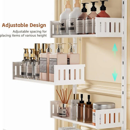 6Tier Over the Door Pantry Organizer with Sturdy Metal Shelves - 5.51"D x 16.54"W x 47.24"H
