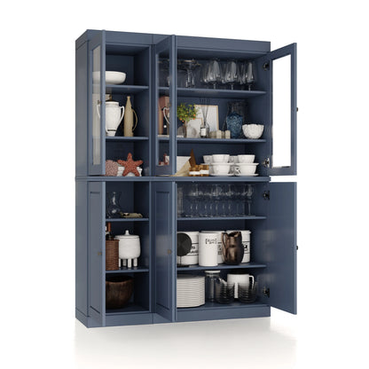 Palace Imports 100% Solid Wood 48.5" China Pantry Cabinet with Solid or Clear Glass Doors and Adjustable Shelves - 48.5" x 71.5"
