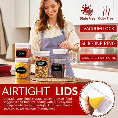 4 Pieces Set Air tight Food Storage Containers for Kitchen Pantry Organization