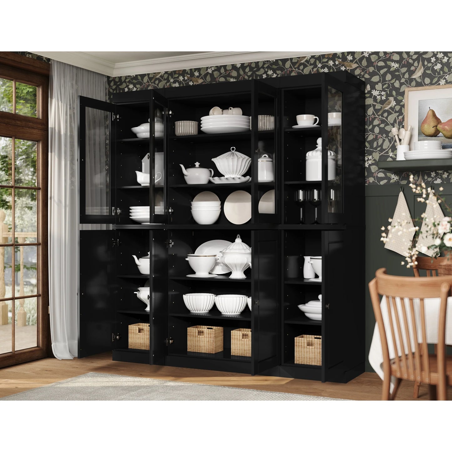 100% Solid Wood 65" Kitchen China Pantry Buffet by Palace Imports - 65" x 71.5"