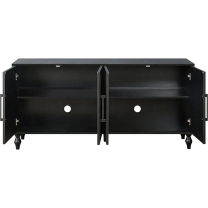 Roomfitters Carved Flower Door Large Storage Cabinet with Metal Handle - Perfect for Living Room, Kitchen, Entryway
