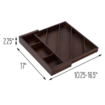 Honey-Can-Do Walnut 8-Compartment Expandable Drawer Organizer