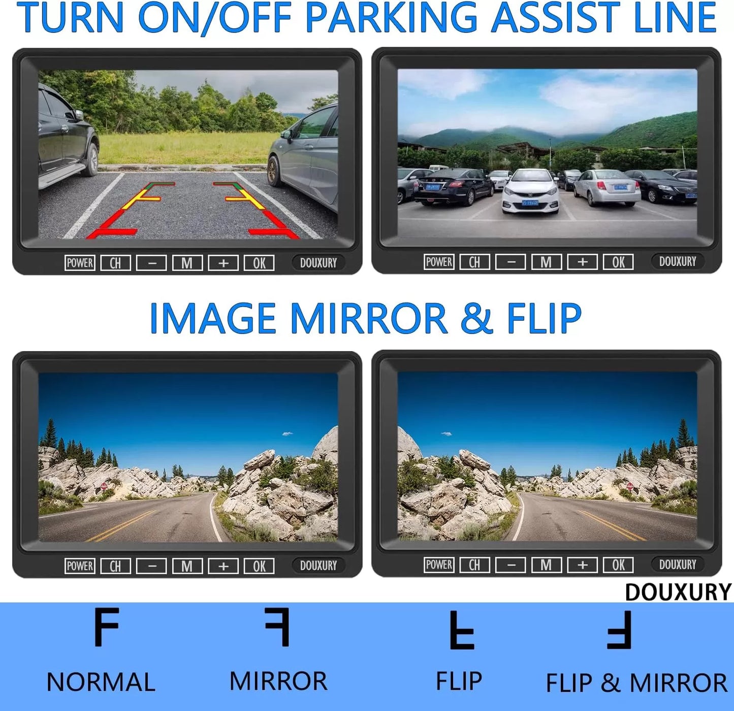 Wireless Backup Camera for RV Truck Trailer Camper Digital 3 Rear/Side View Cameras & HD 1080P 4 Splits 7" Screen with Adapter for Furrion Pre-Wired Night Vision IP69 Waterproof 170° Wide View Angle