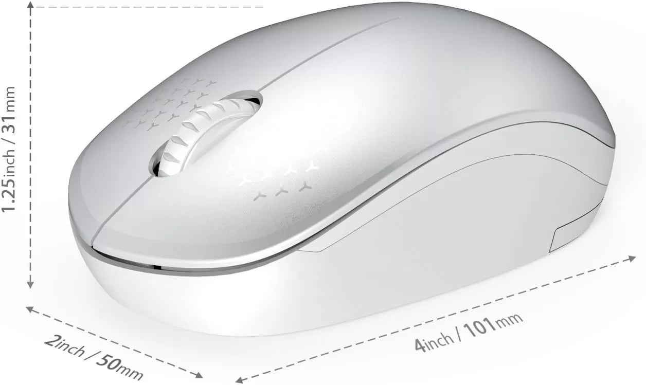 seenda Wireless Mouse, 2.4G Noiseless Mouse with USB Receiver - Portable Computer Mice for PC, Tablet, Laptop with Windows System - Mint Green