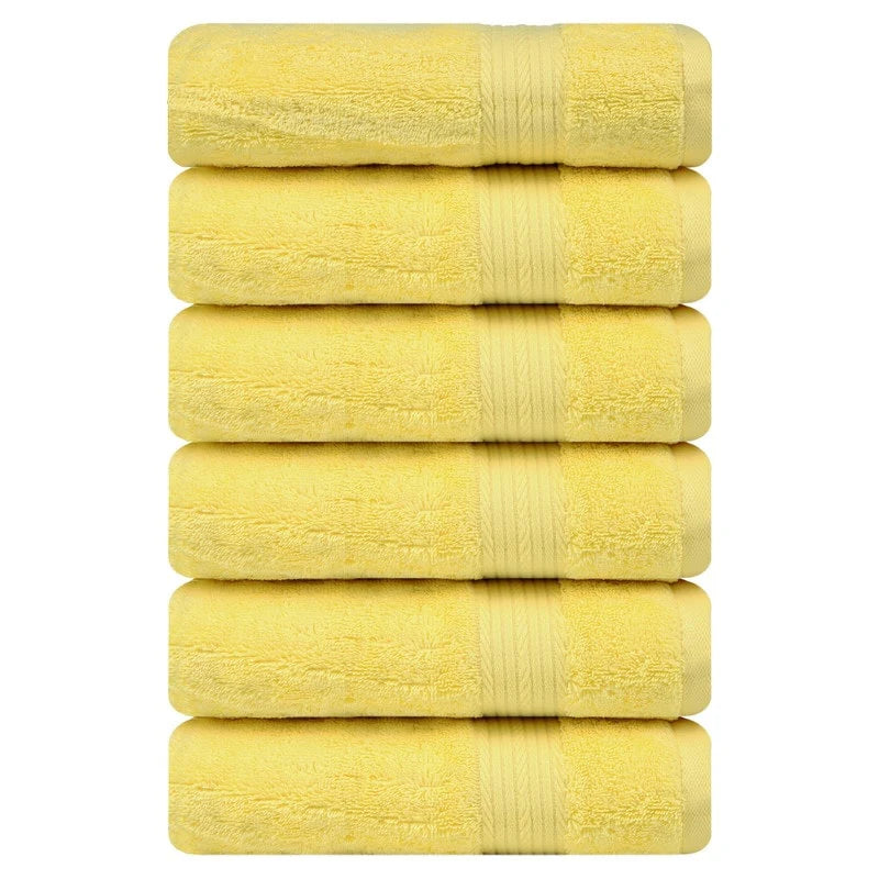 Superior Cotton 600 GSM Hand Towels 18x28 Inch by Ample Decor - 6 Pcs