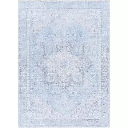Mya Machine Washable Oriental Brick Red/Light Gray Area Rug
