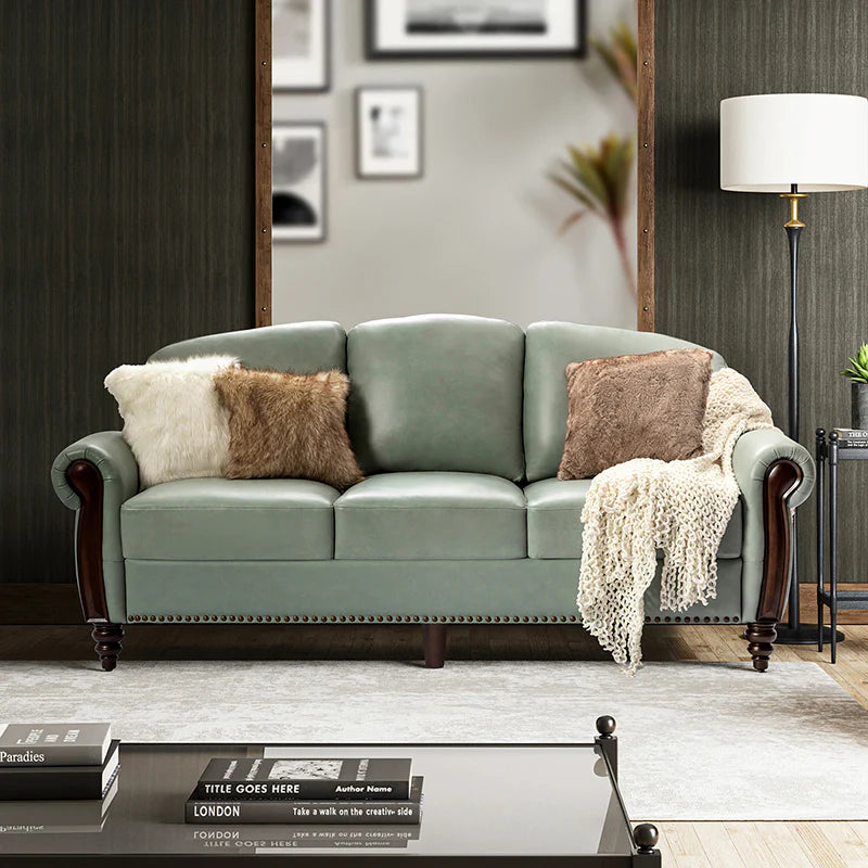 Christoph 84" Genuine Leather Sofa