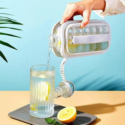 Ice Cube Trays LittleStar 2 in 1 Portable Ice Ball Maker Kettle With 17 Grids Flat Body Lid Cooling Ice Pop/Cube Molds For Hockey,Cocktail,Coffee,Whiskey,Champagne,Beer,Juice,Water